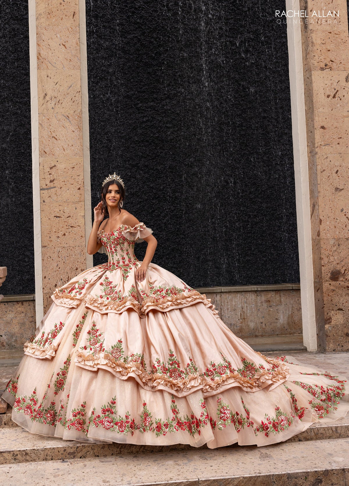 Rachel Allan RQ5015 Floral Charro Quinceanera Dress