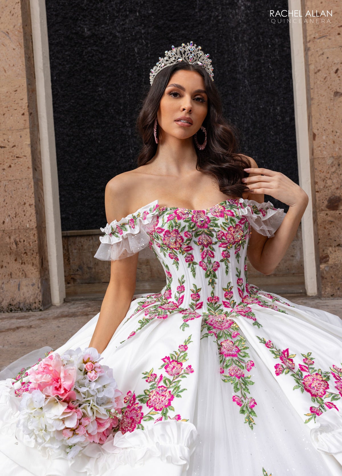 Rachel Allan RQ5015 Floral Charro Quinceanera Dress