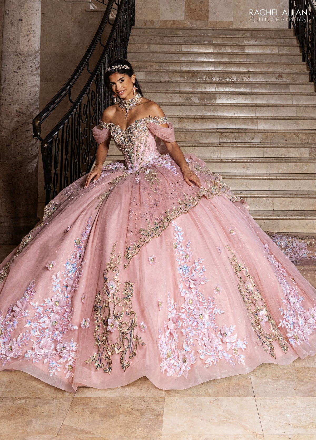Rachel Allan RQ6010 Off Shoulder Quinceanera Dress