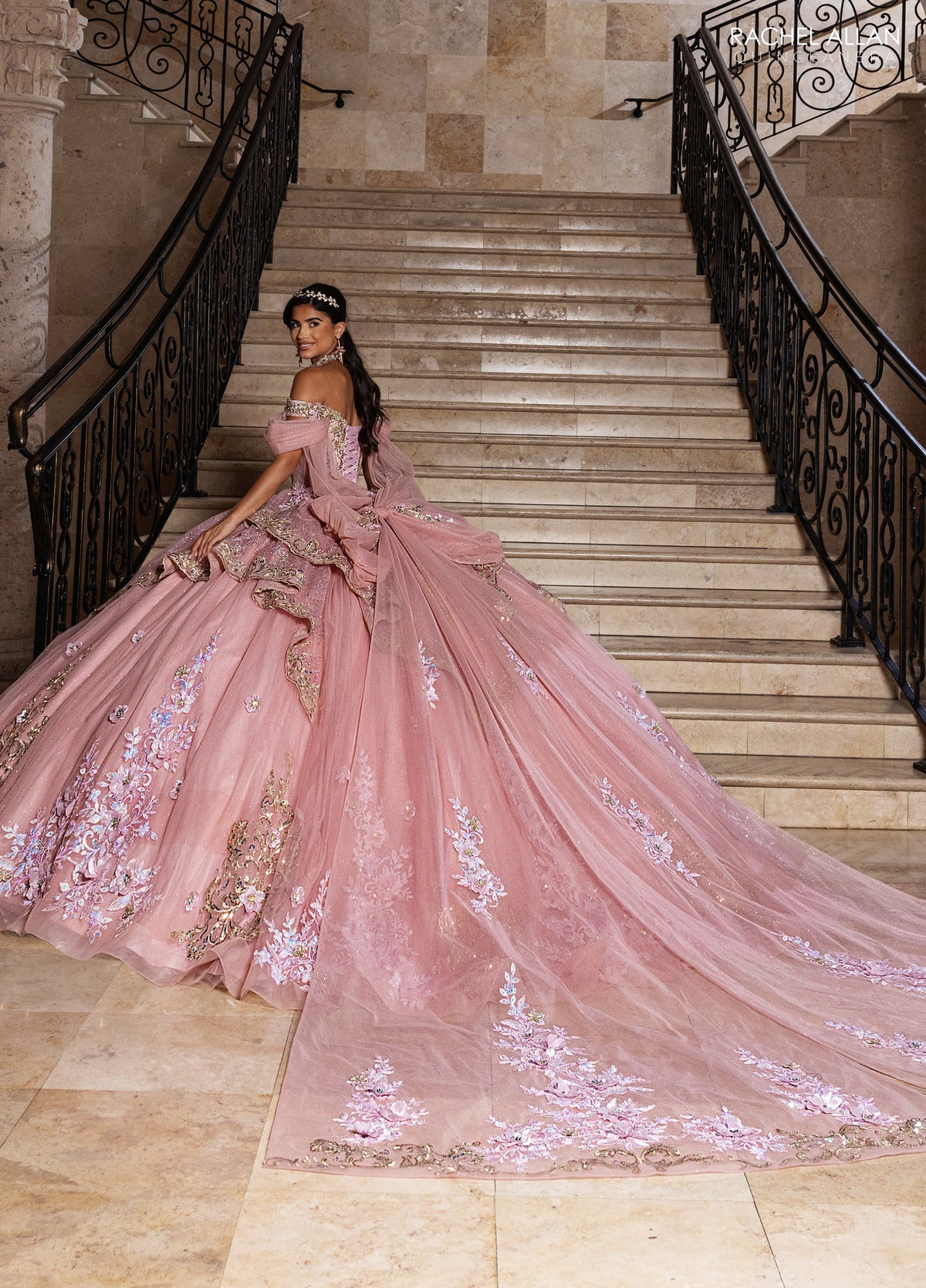 Rachel Allan RQ6010 Off Shoulder Quinceanera Dress