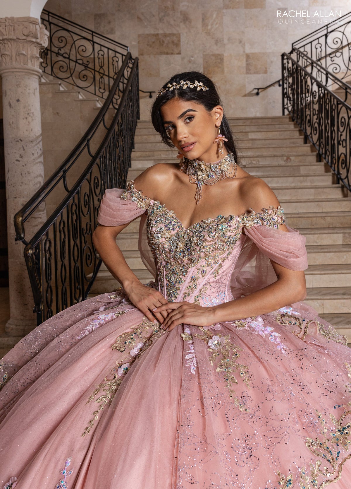 Rachel Allan RQ6010 Off Shoulder Quinceanera Dress