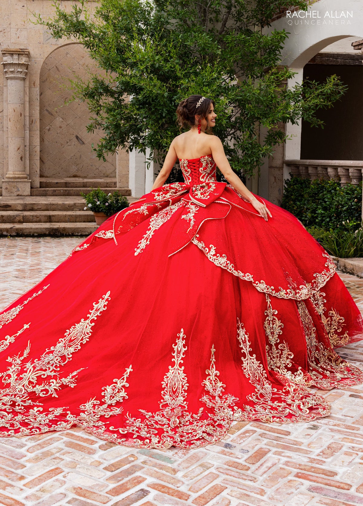 Rachel Allan RQ6015 Strapless Cape Quinceanera Dress