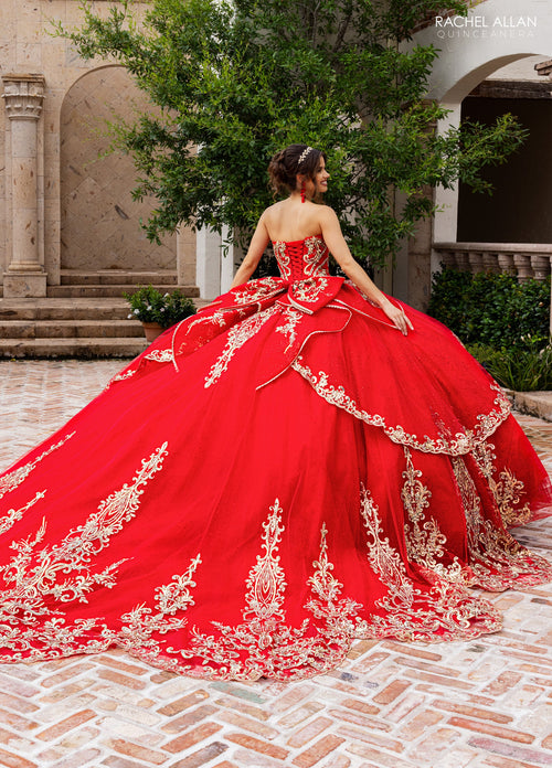 Rachel Allan RQ6015 Strapless Cape Quinceanera Dress