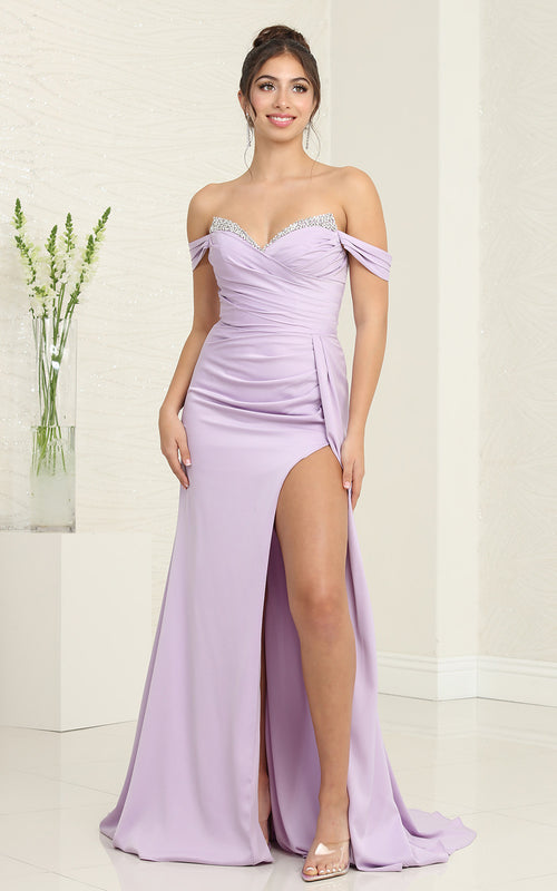 Royal Queen RQ7971 Satin Off Shoulder Prom Dress