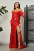 Royal Queen RQ8058 Sleeveless Corset 3D Floral Evening Gown - RED / 4 - Dress