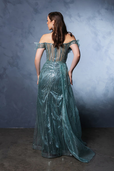 Royal Queen RQ8100 Jeweled Lace Appliqued Formal Gown
