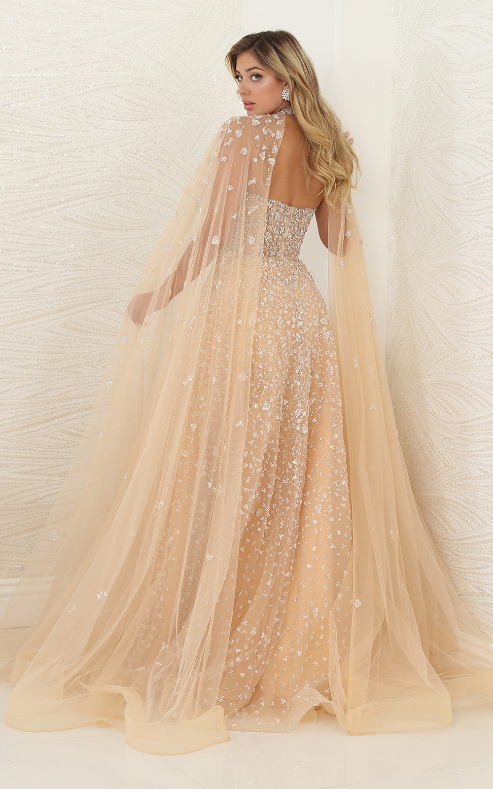 Vestido de novia champán, largo y de talla grande, de RQ8133