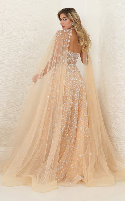 Vestido de novia champán, largo y de talla grande, de RQ8133