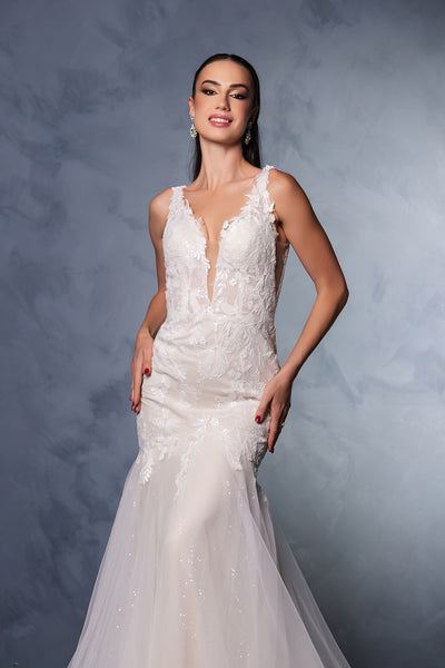 Engagement Dress V-Neck Mermaid Sequin Gown By Royal Queen RQ8181