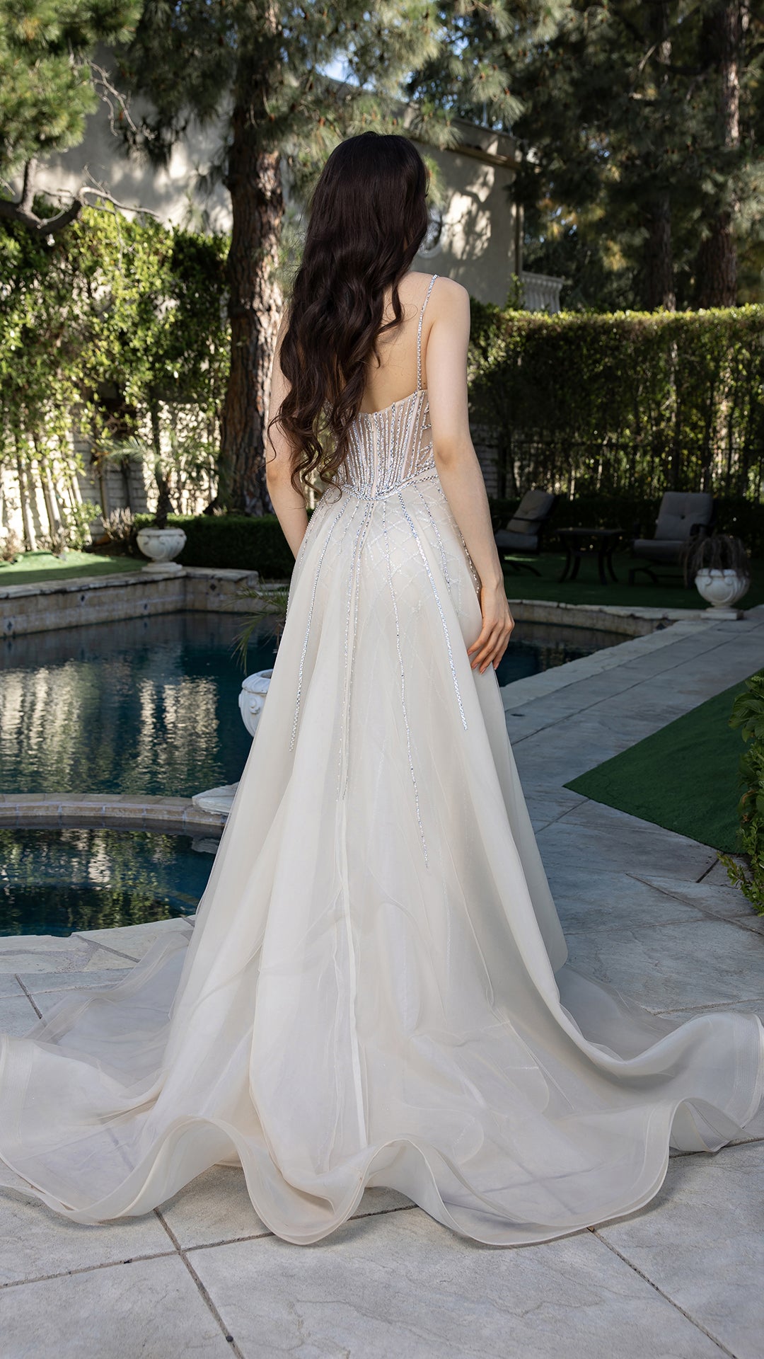 Sparkling Beaded Mermaid Evening Gown with Sheer Corset by Royal Queen RQ8208