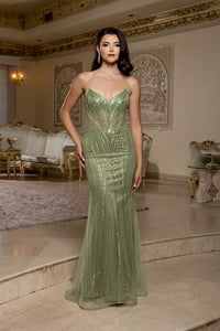 Strapless Beaded Mermaid Evening Gown with Sweetheart Neckline Formal Dress by Royal Queen RQ8228