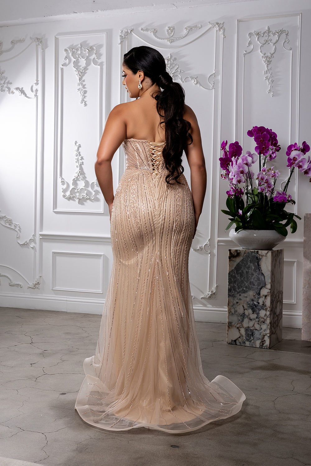 Strapless Beaded Mermaid Evening Gown with Sweetheart Neckline Formal Dress by Royal Queen RQ8228