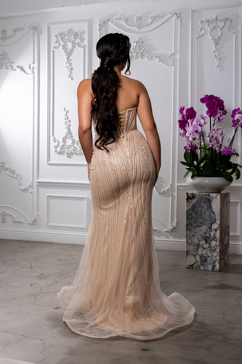 Strapless Beaded Mermaid Evening Gown with Sweetheart Neckline Formal Dress by Royal Queen RQ8228