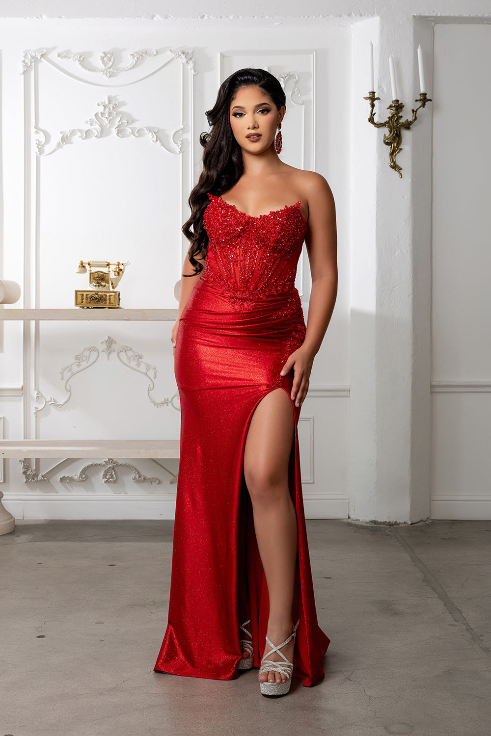 red queen dress Sweetheart Floor-Length Satin Prom Sheath Column May Queen RQ8232