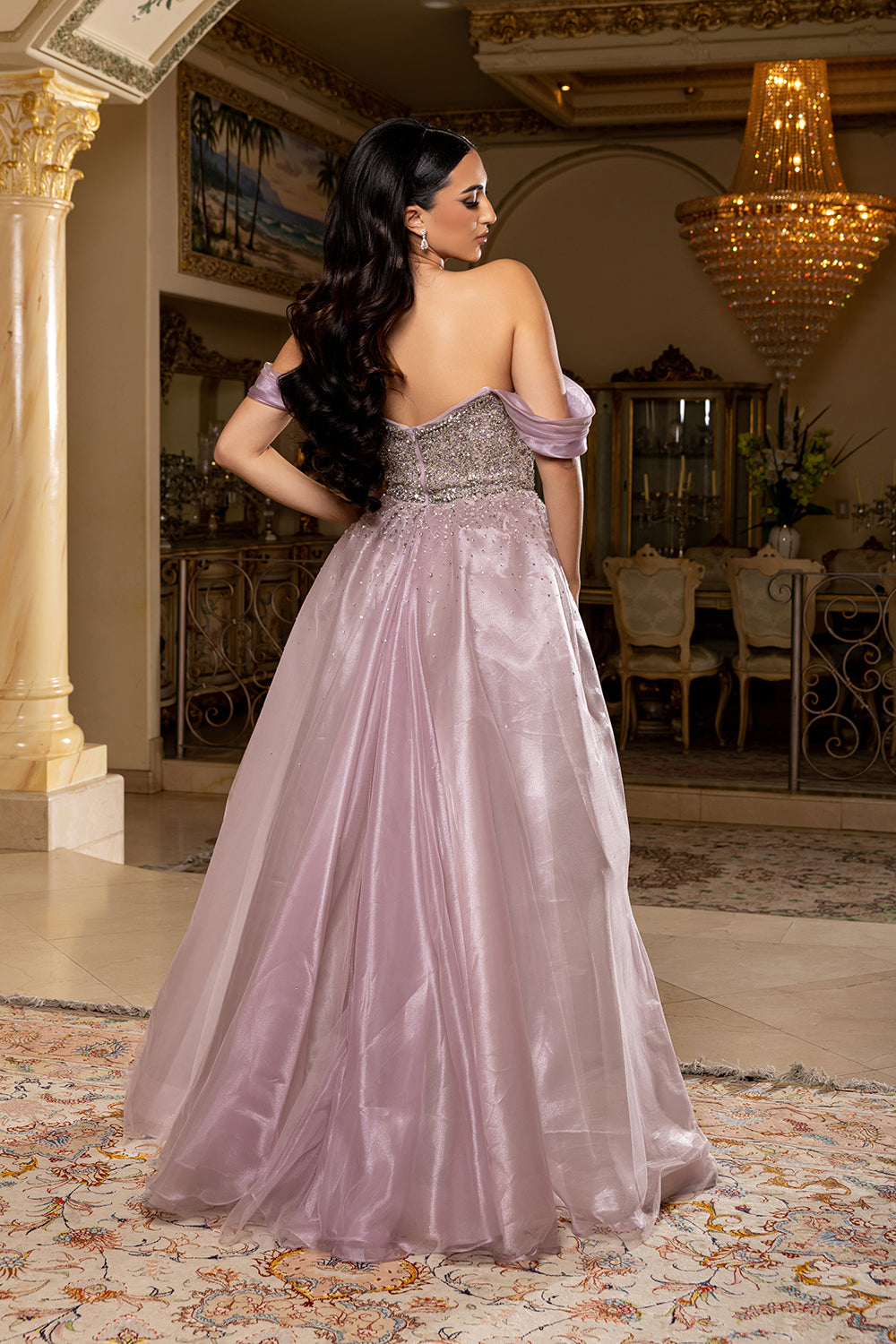 Off-Shoulder Sweetheart Beaded Bodice Mermaid with Overskirt Prom Dress by Royal Queen RQ8263