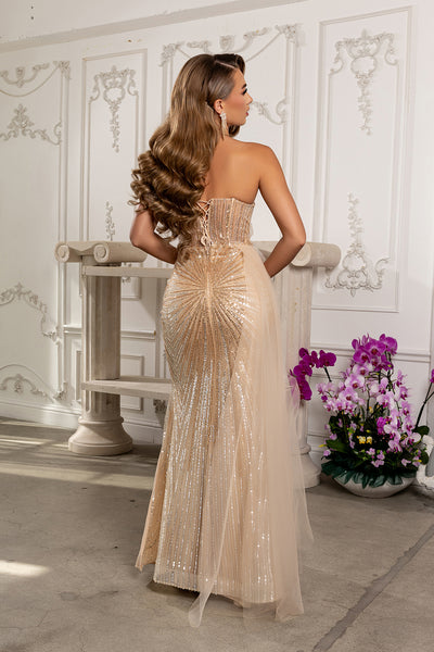 Strapless Sweetheart Beaded Mermaid Gown with One-Shoulder Prom Dress by Royal Queen RQ8264