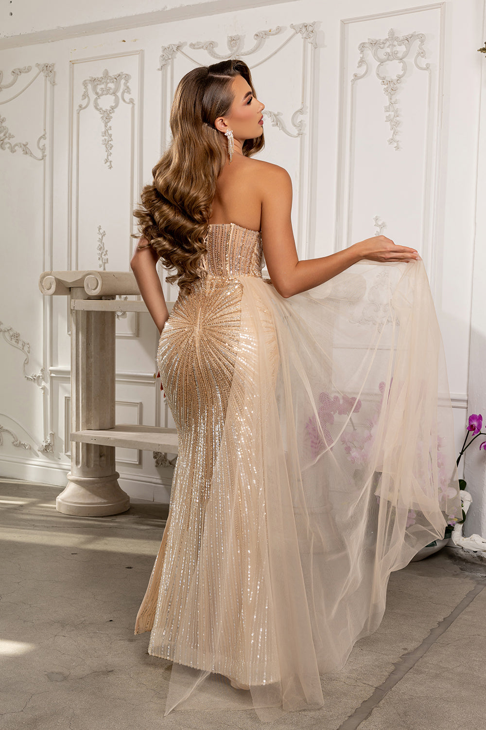 Strapless Sweetheart Beaded Mermaid Gown with One-Shoulder Prom Dress by Royal Queen RQ8264