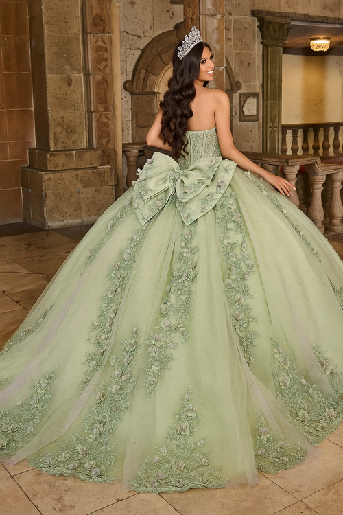 Rachel Allan RQ1132 Applique Sheer Corset Quinceanera Dress