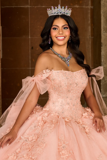 Rachel Allan RQ1132 Applique Sheer Corset Quinceanera Dress
