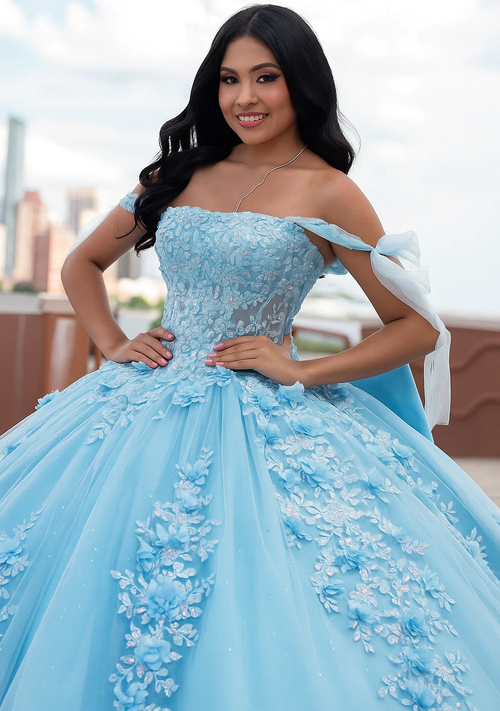 Rachel Allan RQ1132 Applique Sheer Corset Quinceanera Dress