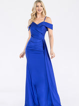 Formal Dress Off The Shoulder Pleated Ruched Prom Gown By Lenovia 5320