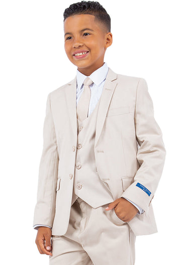Boys Suit Perry Ellis Vested Boy's Wedding Suit in Tan