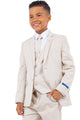 Boys Suit Perry Ellis Vested Boy's Wedding Suit in Tan