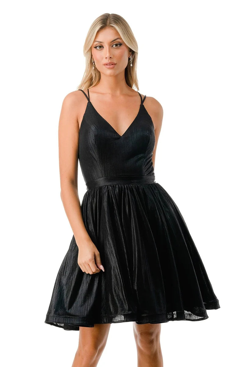 Short V-Neck Homecoming Dress by Trevi S2750Y