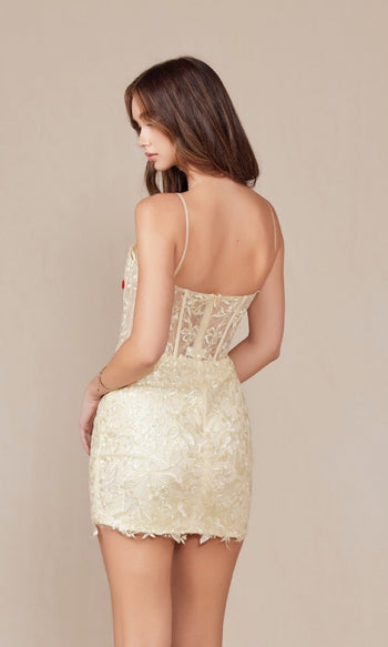 Nox Anabel S848 Cute Short Yellow Dress for Homecoming
