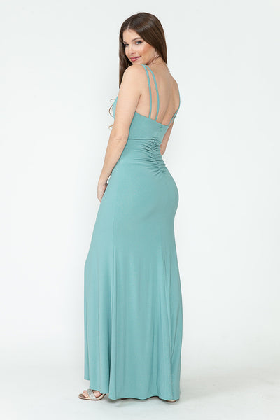 Formal Dress Ruched Spaghetti Strap Mermaid Prom Gown By Lenovia 5308