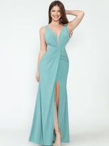 Formal Dress Ruched Spaghetti Strap Mermaid Prom Gown By Lenovia 5308