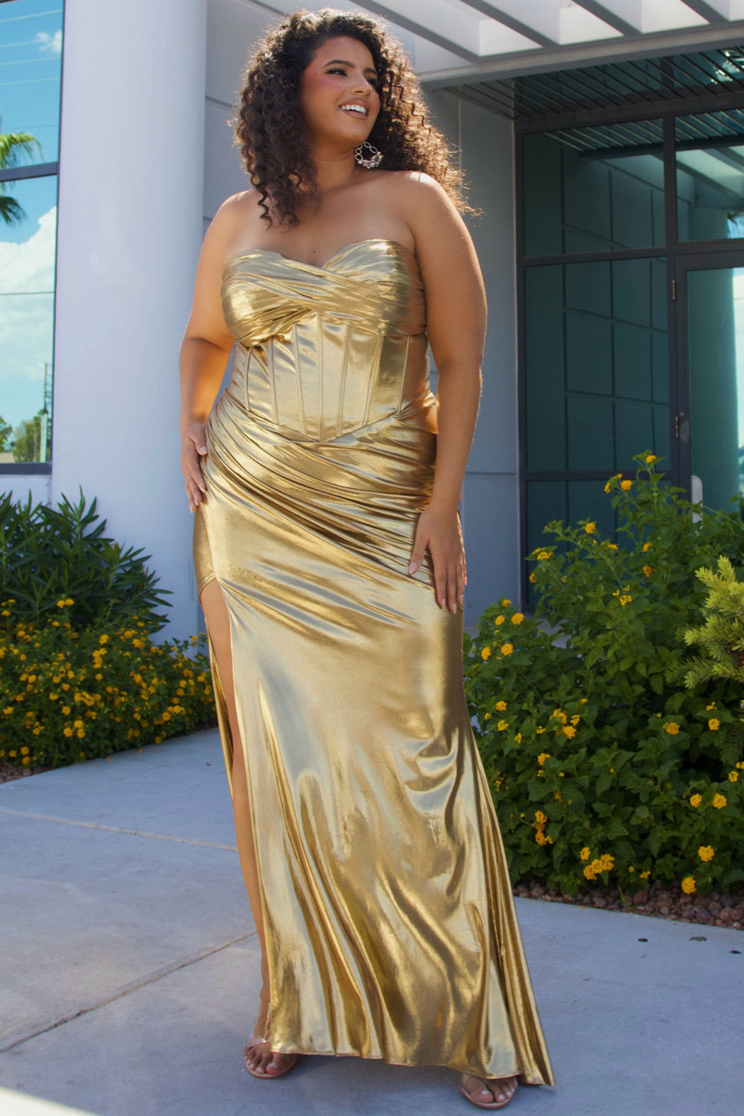 Sydney's Closet Gold Prom Dress