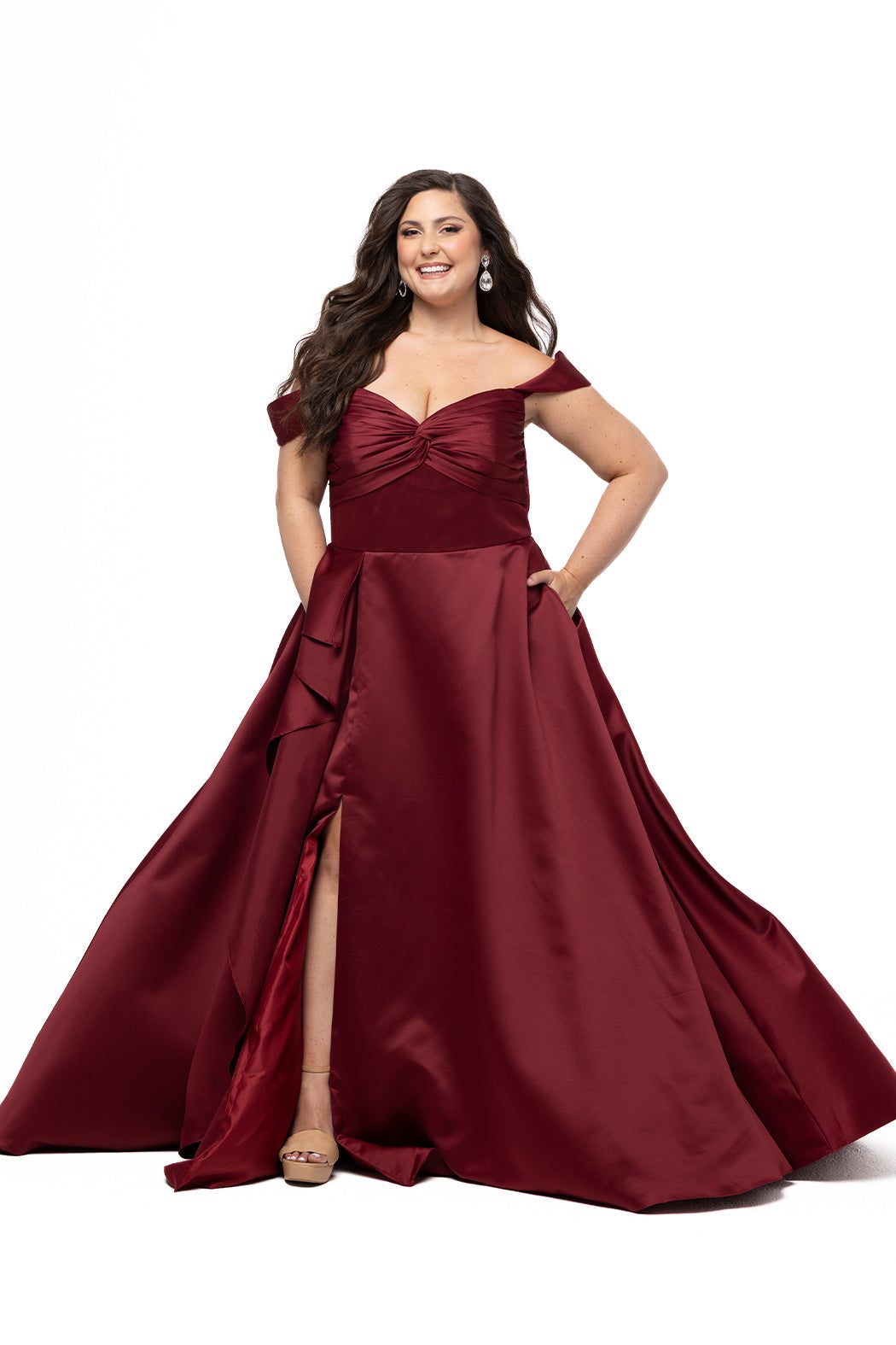 Sydney's Closet Burgundy Prom Dress