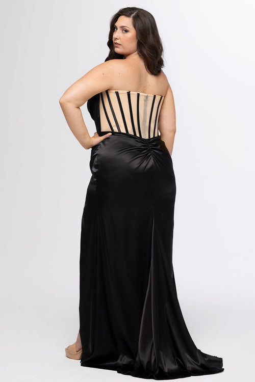 Sydney's Closet Onyx/Nude Prom Dress