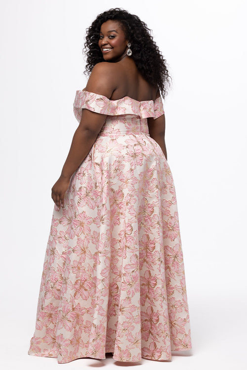 Sydney's Closet Light Pink Floral Prom Dress