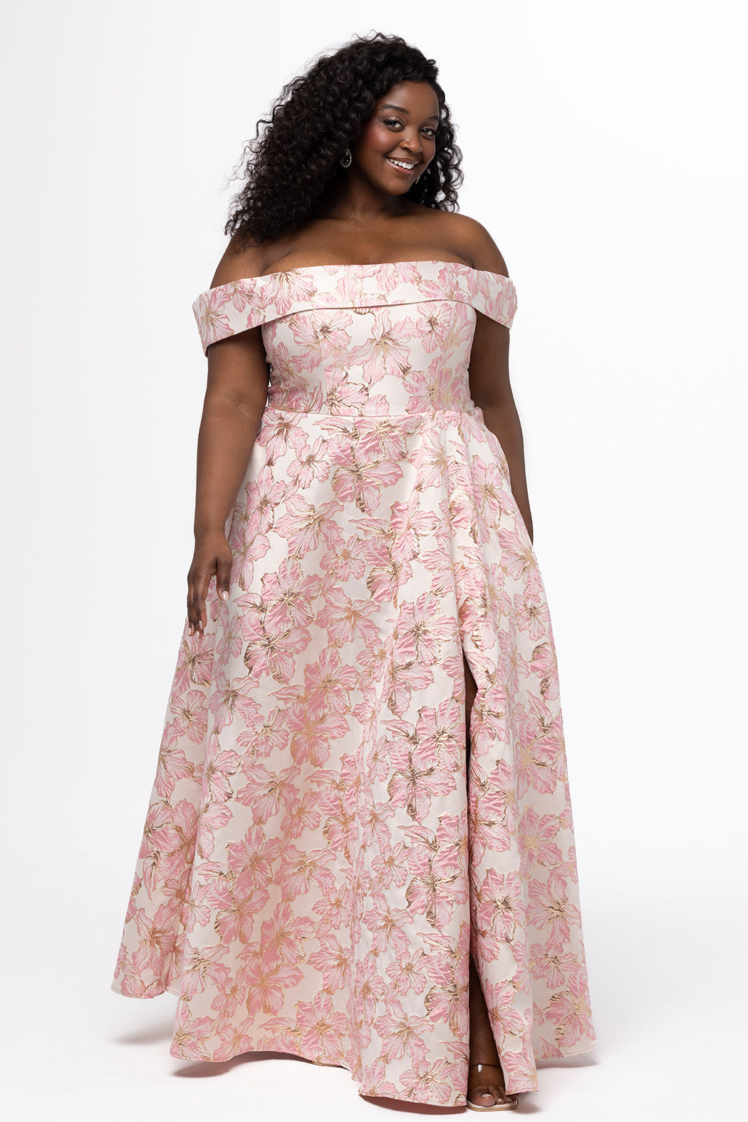 Sydney's Closet Light Pink Floral Prom Dress