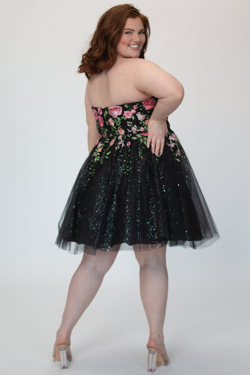 Sydney's Closet Black Floral Party Dress