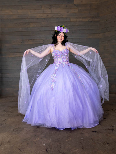 Calla SCL30006 Sleeveless Cape Sleeve Ball Gown