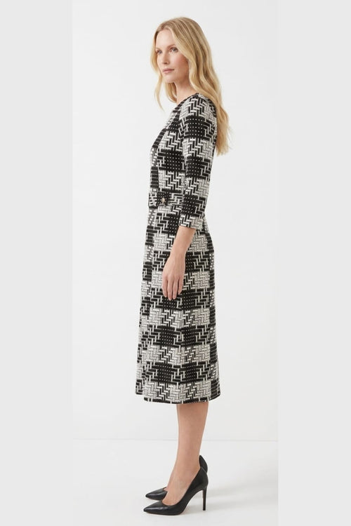 Jessica Rose SCP307 Monochrome Tweed A-Line Shift Dress