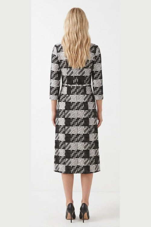 Jessica Rose SCP307 Monochrome Tweed A-Line Shift Dress