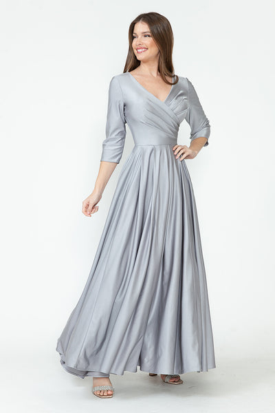 Mother Of The Bride Dress 3/4 Sleeve Flair A-Line Gown By Lenovia 5243