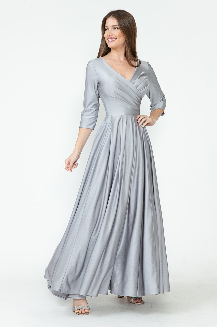 Vestido de madre de la novia con mangas 3/4 y corte A de Lenovia 5243