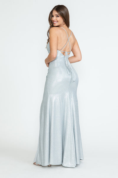 Bridesmaid Long Dress V-Neck Spaghetti Strap Gala Gown By Lenovia 5303