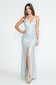 Vestido formal con escote en V, plisado y tirantes finos, de Lenovia 5302