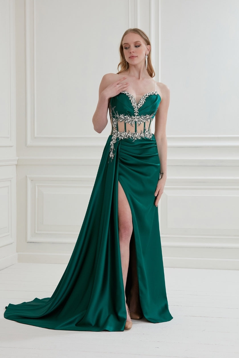 Passion Dress P5078 Satin Corset Gown