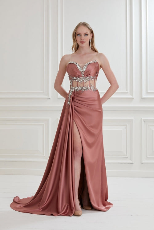 Passion Dress P5078 Satin Corset Gown