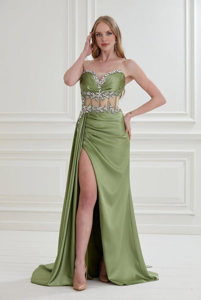 Passion Dress P5078 Satin Corset Gown