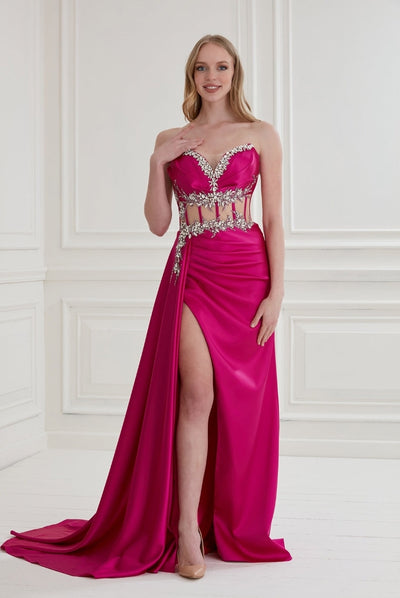 Passion Dress P5078 Satin Corset Gown