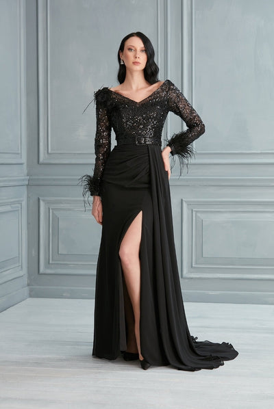 Passion Dress P5030 Sequin V-Neck Gown