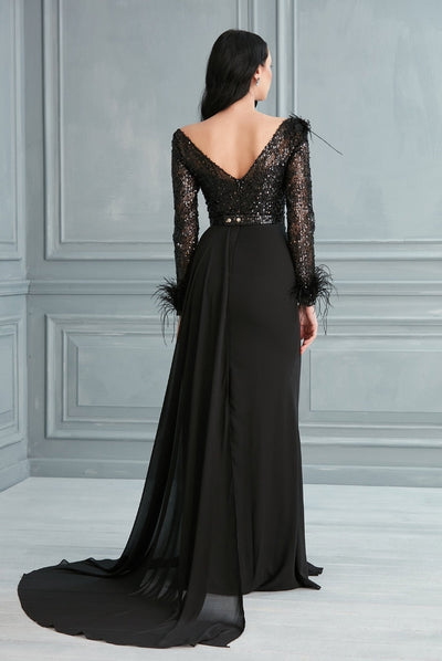 Passion Dress P5030 Sequin V-Neck Gown